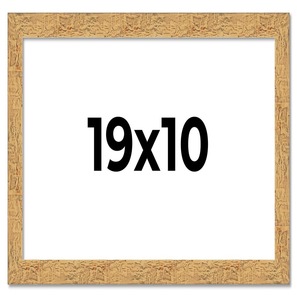 19x10 Frame Beige Shabby Chic Solid Wood Picture Frame | 1.25 Inch Moulding Width | Interior Frame Depth 0.5 Inches | Mastic Distressed Photo Frame Complete with UV Acrylic, Foam Board Backing &