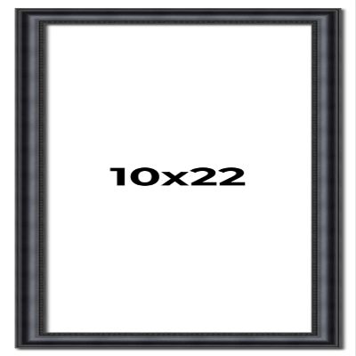 10x22 Frame Black Real Wood Picture Frame Width 1.25 Inches | Interior Frame Depth 0.5 Inches | Garrin Black Traditional Photo Frame Complete with UV Acrylic, Foam Board Backing & Hanging Hardware