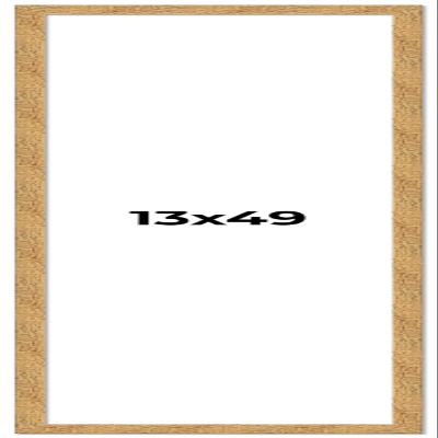 13x49 Frame Beige Shabby Chic Solid Wood Picture Frame | 1.25 Inch Moulding Width | Interior Frame Depth 0.5 Inches | Mastic Distressed Photo Frame Complete with UV Acrylic, Foam Board Backing &