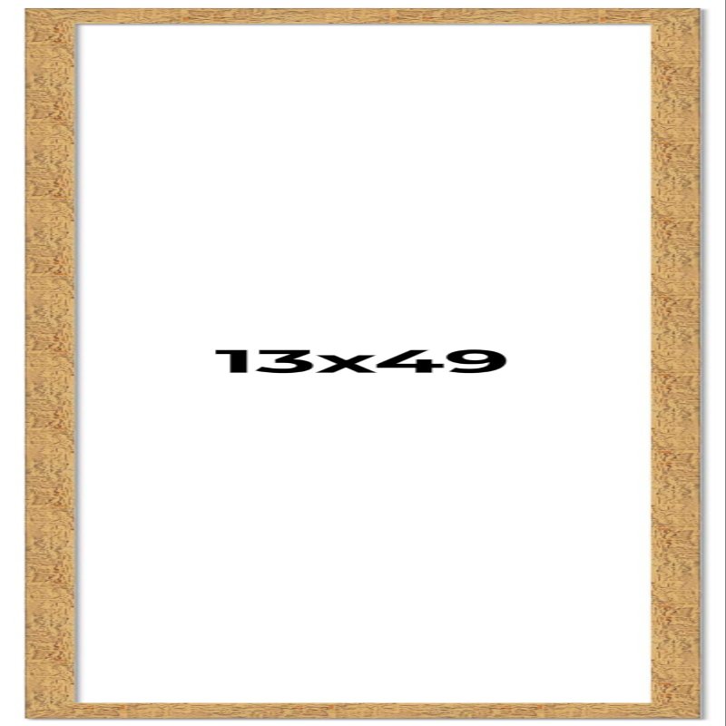 13x49 Frame Beige Shabby Chic Solid Wood Picture Frame | 1.25 Inch Moulding Width | Interior Frame Depth 0.5 Inches | Mastic Distressed Photo Frame Complete with UV Acrylic, Foam Board Backing &