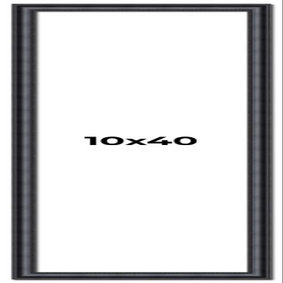 10x40 Frame Black Real Wood Picture Frame Width 1.25 Inches | Interior Frame Depth 0.5 Inches | Garrin Black Traditional Photo Frame Complete with UV Acrylic, Foam Board Backing & Hanging Hardware