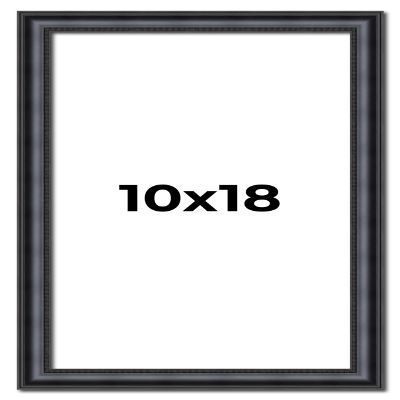 10x18 Frame Black Real Wood Picture Frame Width 1.25 Inches | Interior Frame Depth 0.5 Inches | Garrin Black Traditional Photo Frame Complete with UV Acrylic, Foam Board Backing & Hanging Hardware