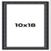 10x18 Frame Black Real Wood Picture Frame Width 1.25 Inches | Interior Frame Depth 0.5 Inches | Garrin Black Traditional Photo Frame Complete with UV Acrylic, Foam Board Backing & Hanging Hardware view 1