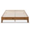 Full Size Mid-Century Modern Solid Wood Platform Bed Frame in Natural view 1
