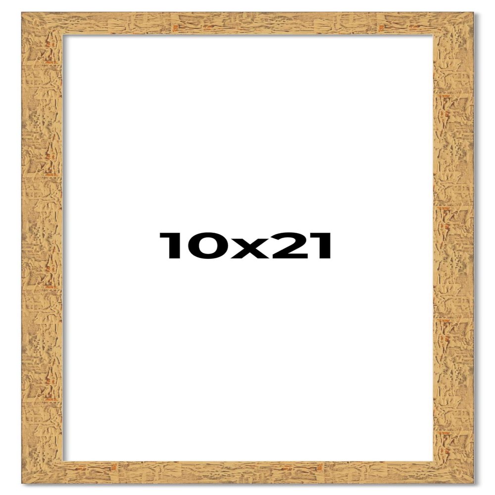10x21 Frame Beige Shabby Chic Solid Wood Picture Frame | 1.25 Inch Moulding Width | Interior Frame Depth 0.5 Inches | Mastic Distressed Photo Frame Complete with UV Acrylic, Foam Board Backing &