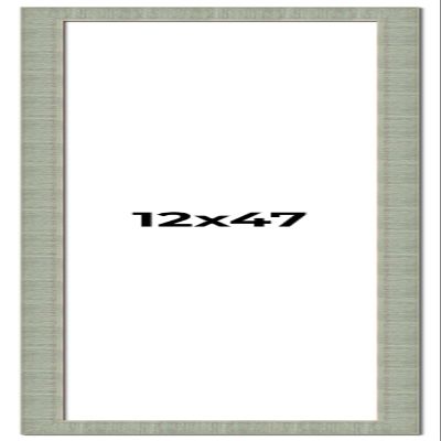 12x47 Frame Green Desert Pear Solid Wood Picture Frame | 1.625 Inch Moulding Width | Interior Frame Depth 0.5 Inches | Sonoma Distressed Photo Frame Complete with UV Acrylic Plexiglass, Foam Board