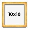 10x10 Shadow Box Gold Solid Wood Display Frame | 1.625 Inch Deep | 1 Inch Moulding Width | UV Resistant Acrylic Plexiglass, Acid Free Foam Board Backing and Hanging Hardware | Gilbert view 1