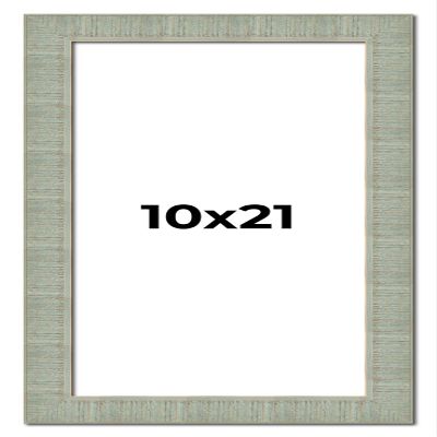 10x21 Frame Green Desert Pear Solid Wood Picture Frame | 1.625 Inch Moulding Width | Interior Frame Depth 0.5 Inches | Sonoma Distressed Photo Frame Complete with UV Acrylic Plexiglass, Foam Board