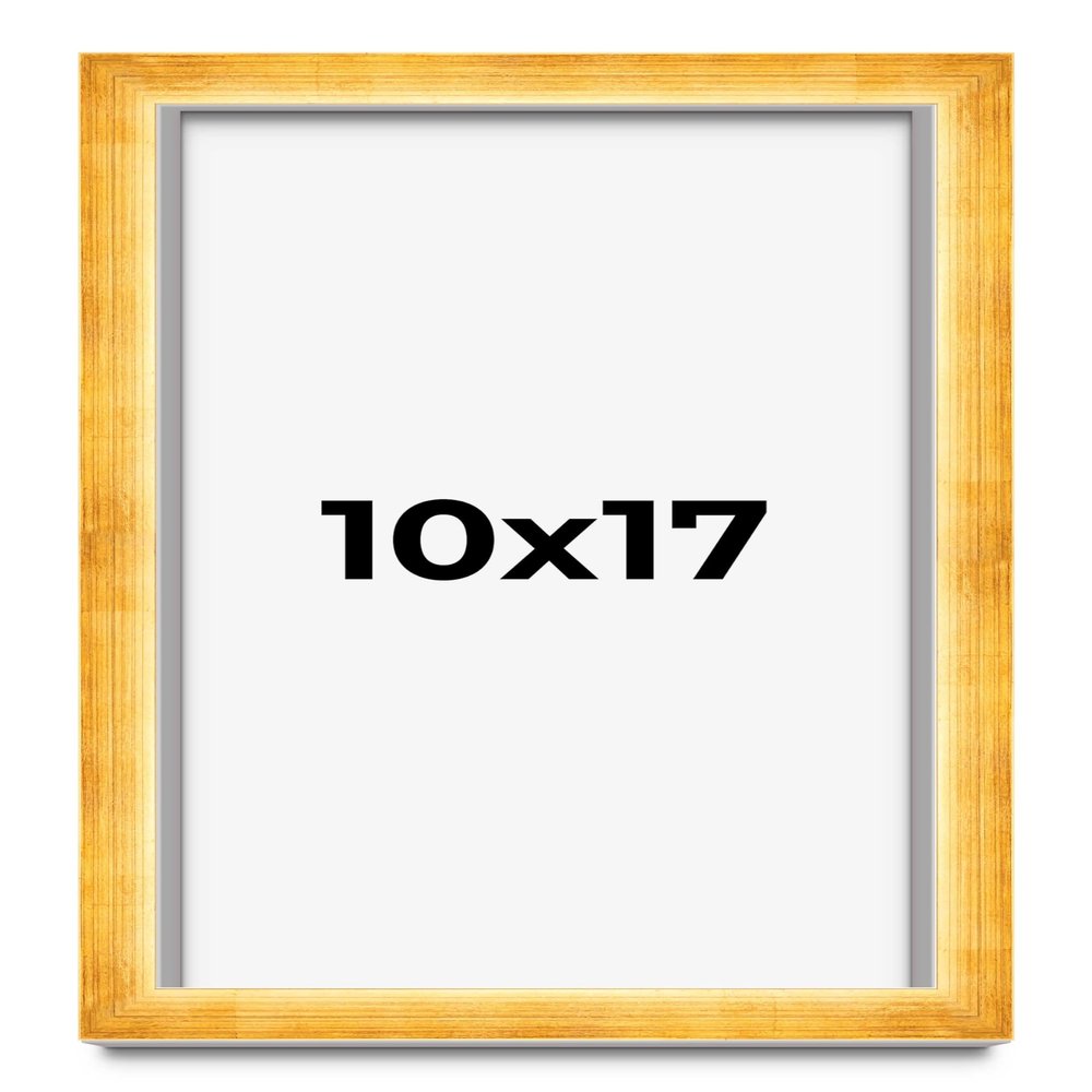 10x17 Shadow Box Gold Solid Wood Display Frame | 1.625 Inch Deep | 1 Inch Moulding Width | UV Resistant Acrylic Plexiglass, Acid Free Foam Board Backing and Hanging Hardware | Gilbert