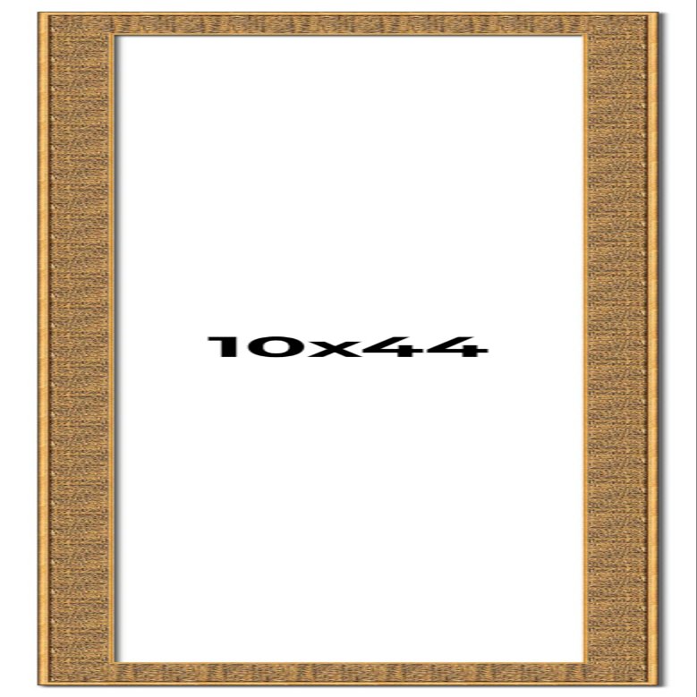 10x44 Frame Black and Gold Distressed Solid Wood Sonoma Picture Frame | 1.625 Inch Moulding Width | with UV Acrylic Plexiglass, Foam Board Backing & Hanging Hardware Included