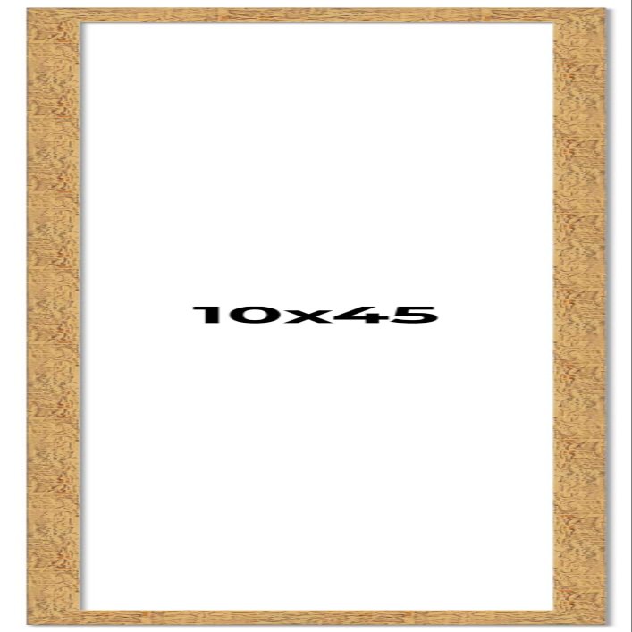 10x45 Frame Beige Shabby Chic Solid Wood Picture Frame | 1.25 Inch Moulding Width | Interior Frame Depth 0.5 Inches | Mastic Distressed Photo Frame Complete with UV Acrylic, Foam Board Backing &