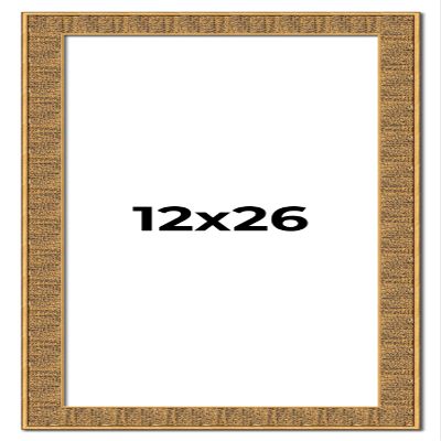 12x26 Frame Black and Gold Distressed Solid Wood Sonoma Picture Frame | 1.625 Inch Moulding Width | with UV Acrylic Plexiglass, Foam Board Backing & Hanging Hardware Included