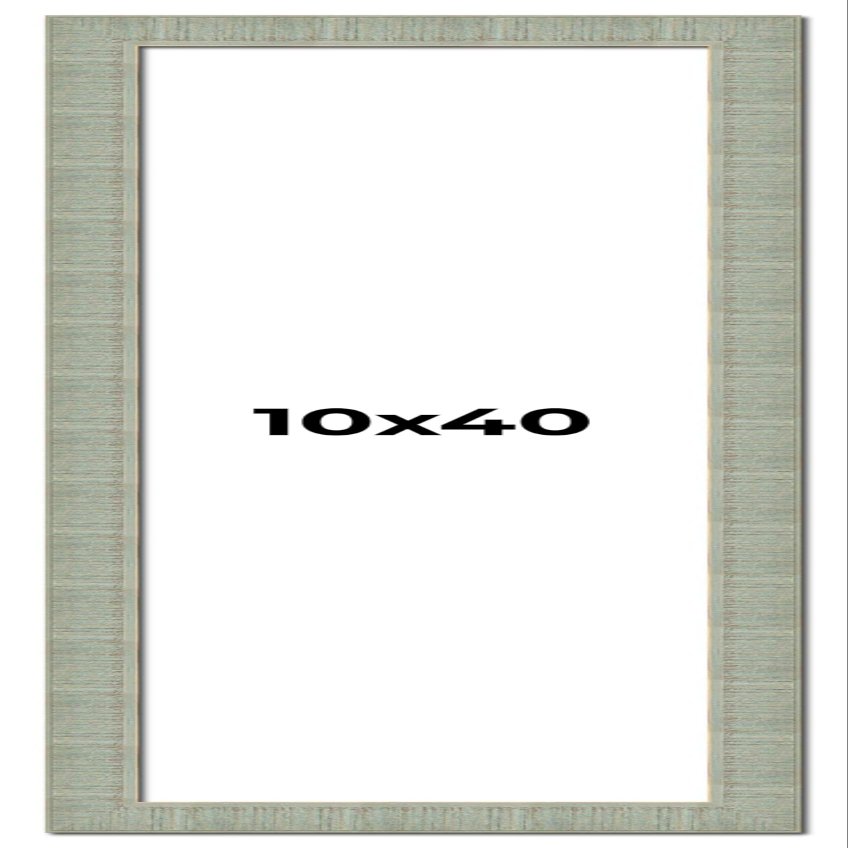 10x40 Frame Green Desert Pear Solid Wood Picture Frame | 1.625 Inch Moulding Width | Interior Frame Depth 0.5 Inches | Sonoma Distressed Photo Frame Complete with UV Acrylic Plexiglass, Foam Board