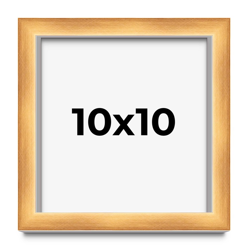 10x10 Shadow Box Bronze Cross-Brushed Display Frame | 1.625 Inches Deep Solid Wood | UV Resistant Acrylic Plexiglass Front, Acid Free Backing and Hanging Hardware Included