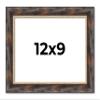 12x9 Frame Dark Brown Oak with Gold Fillet Solid Wood Picture Frame | 1.5 Inch Moulding Width | Garrett Modern Photo Frame Complete with UV Acrylic, Foam Board Backing & Hanging Hardware view 1