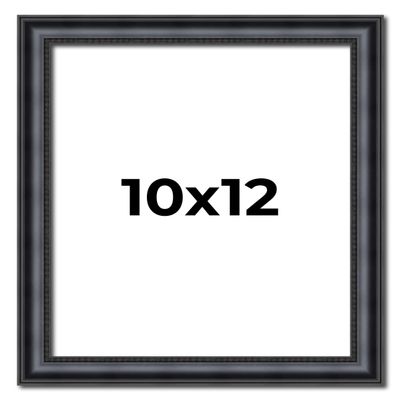 10x12 Frame Black Real Wood Picture Frame Width 1.25 Inches | Interior Frame Depth 0.5 Inches | Garrin Black Traditional Photo Frame Complete with UV Acrylic, Foam Board Backing & Hanging Hardware