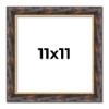 11x11 Frame Dark Brown Oak with Gold Fillet Solid Wood Picture Frame | 1.5 Inch Moulding Width | Garrett Modern Photo Frame Complete with UV Acrylic, Foam Board Backing & Hanging Hardware view 1