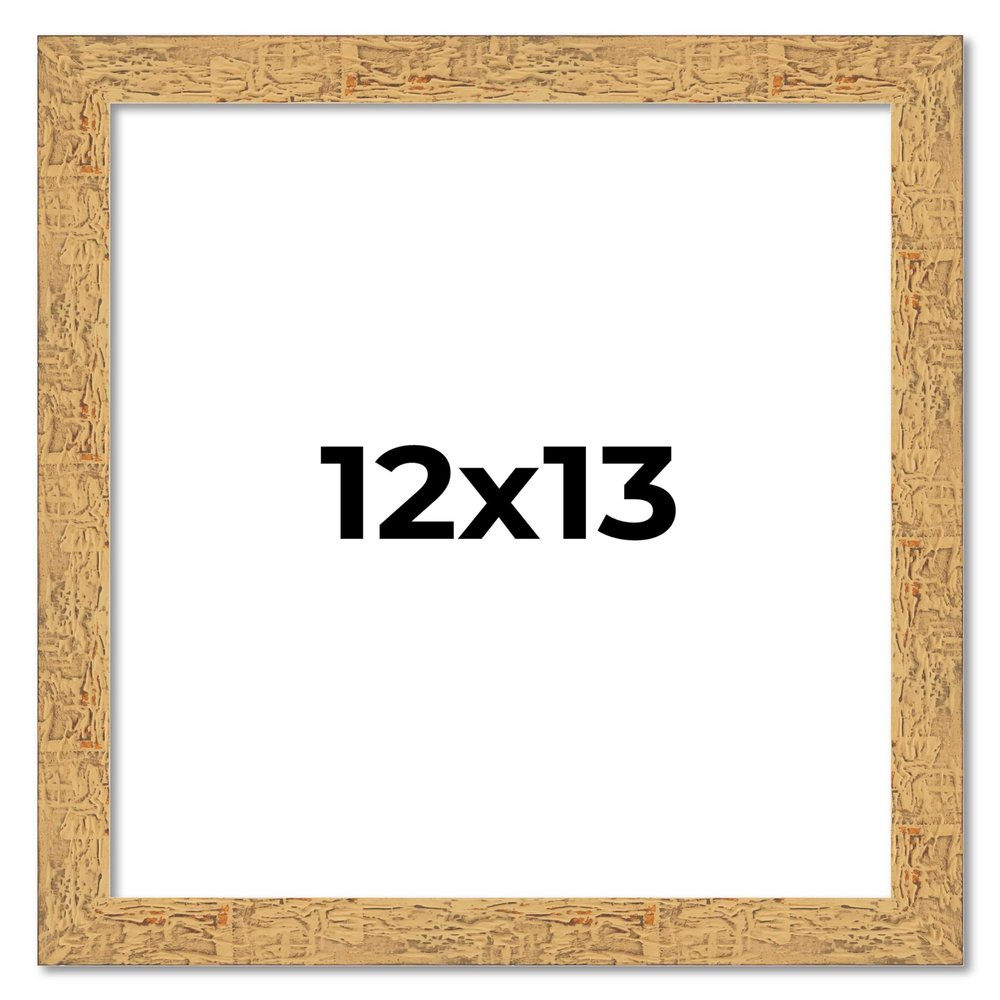 12x13 Frame Beige Shabby Chic Solid Wood Picture Frame | 1.25 Inch Moulding Width | Interior Frame Depth 0.5 Inches | Mastic Distressed Photo Frame Complete with UV Acrylic, Foam Board Backing &