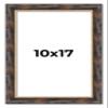 10x17 Frame Dark Brown Oak with Gold Fillet Solid Wood Picture Frame | 1.5 Inch Moulding Width | Garrett Modern Photo Frame Complete with UV Acrylic, Foam Board Backing & Hanging Hardware view 1