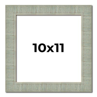10x11 Frame Green Desert Pear Solid Wood Picture Frame | 1.625 Inch Moulding Width | Interior Frame Depth 0.5 Inches | Sonoma Distressed Photo Frame Complete with UV Acrylic Plexiglass, Foam Board