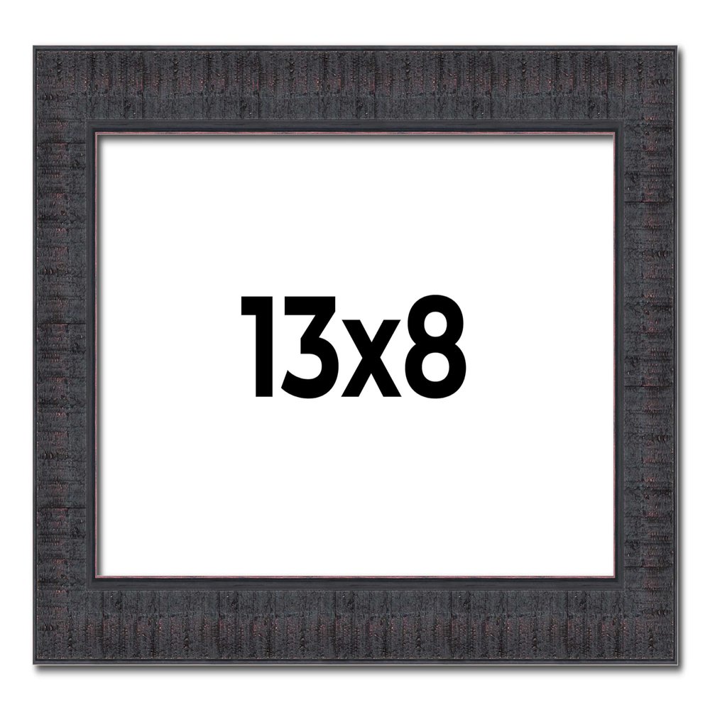 13x8 Frame Brown Rustic Solid Wood Picture Frame 1.5 Inches Wide | Interior Frame Depth 0.5 Inches | Sonoma Frame Complete with UV Acrylic Plexiglass, Foam Board Backing & Hanging Hardware