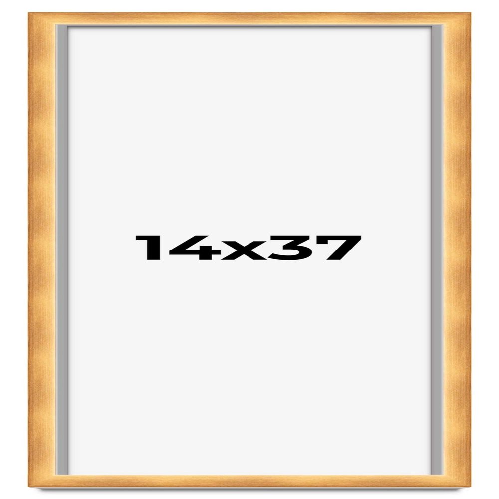 14x37 Shadow Box Bronze Cross-Brushed Display Frame | 1.625 Inches Deep Solid Wood | UV Resistant Acrylic Plexiglass Front, Acid Free Backing and Hanging Hardware Included