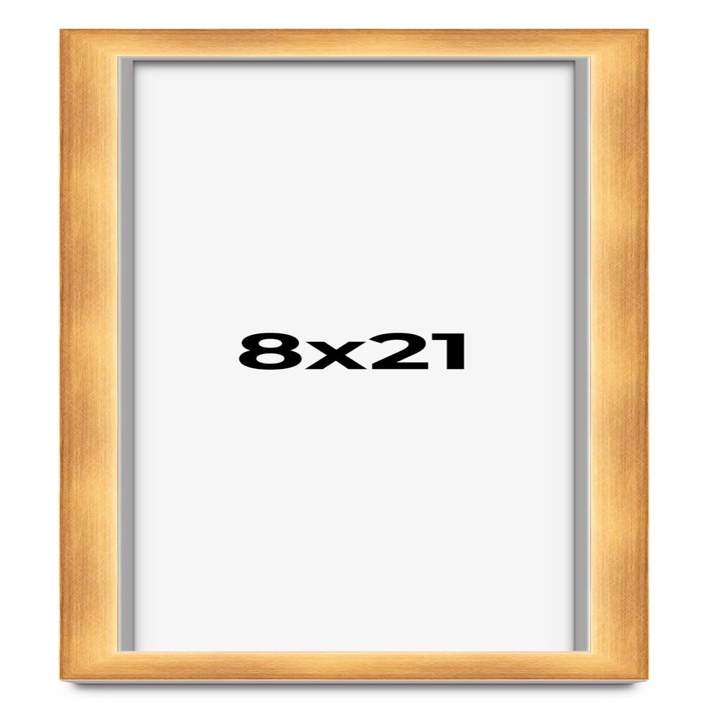 8x21 Shadow Box Bronze Cross-Brushed Display Frame | 1.625 Inches Deep Solid Wood | UV Resistant Acrylic Plexiglass Front, Acid Free Backing and Hanging Hardware Included