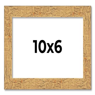 10x6 Frame Beige Shabby Chic Solid Wood Picture Frame | 1.25 Inch Moulding Width | Interior Frame Depth 0.5 Inches | Mastic Distressed Photo Frame Complete with UV Acrylic, Foam Board Backing &