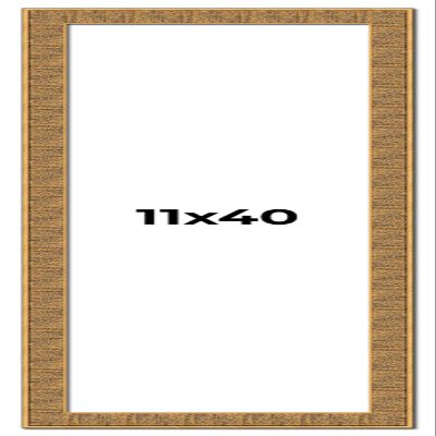 11x40 Frame Black and Gold Distressed Solid Wood Sonoma Picture Frame | 1.625 Inch Moulding Width | with UV Acrylic Plexiglass, Foam Board Backing & Hanging Hardware Included