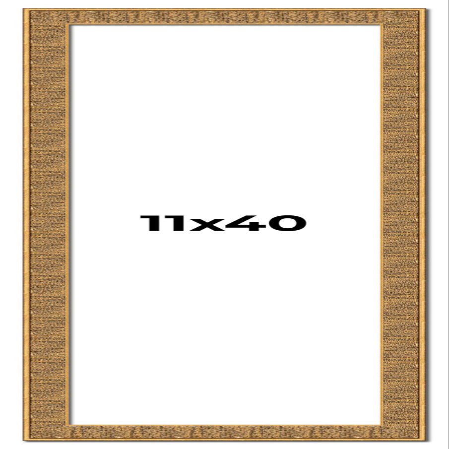 11x40 Frame Black and Gold Distressed Solid Wood Sonoma Picture Frame | 1.625 Inch Moulding Width | with UV Acrylic Plexiglass, Foam Board Backing & Hanging Hardware Included