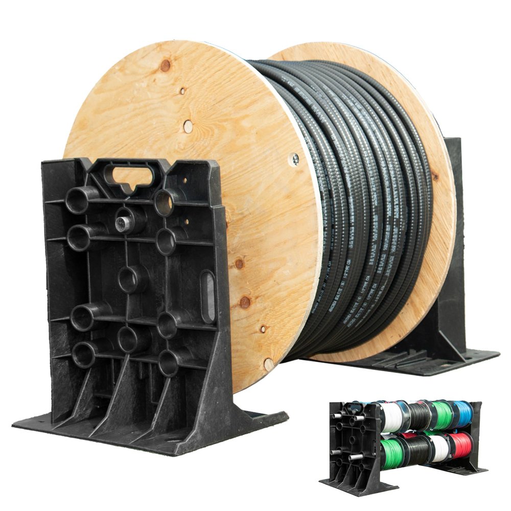 Rack-A-Tiers XL Multi-Purpose Cable Dispenser - Award Winning Electrical Wire Rack, Wire Spool Caddy (11470)