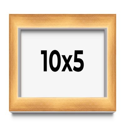 10x5 Shadow Box Bronze Cross-Brushed Display Frame | 1.625 Inches Deep Solid Wood | UV Resistant Acrylic Plexiglass Front, Acid Free Backing and Hanging Hardware Included
