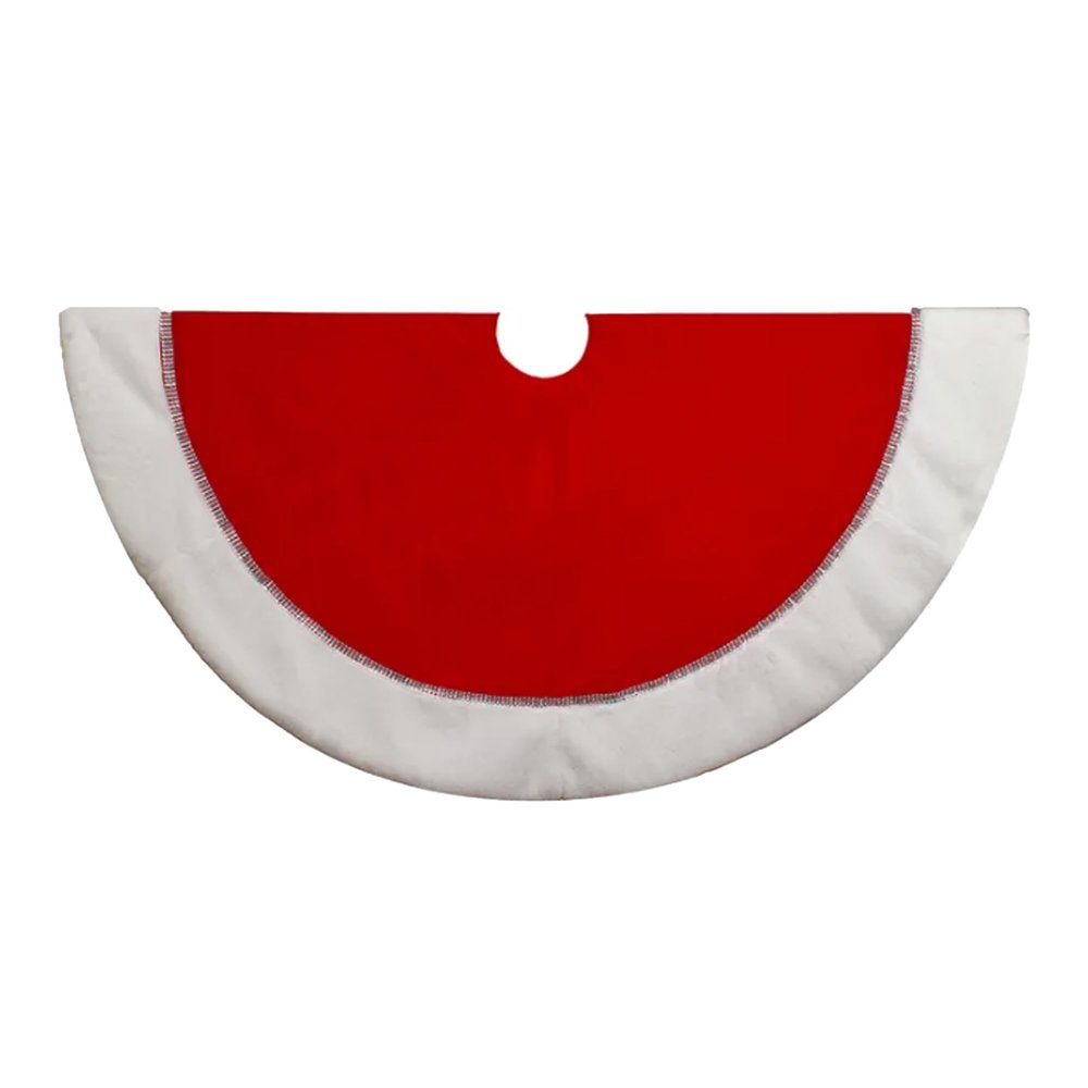 Kurt Adler 48-Inch Traditional Red with White Border Tree Skirt