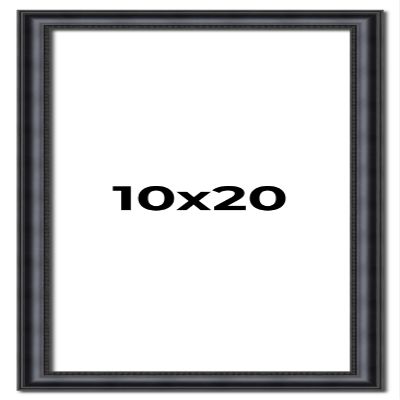 10x20 Frame Black Real Wood Picture Frame Width 1.25 Inches | Interior Frame Depth 0.5 Inches | Garrin Black Traditional Photo Frame Complete with UV Acrylic, Foam Board Backing & Hanging Hardware