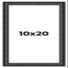 10x20 Frame Black Real Wood Picture Frame Width 1.25 Inches | Interior Frame Depth 0.5 Inches | Garrin Black Traditional Photo Frame Complete with UV Acrylic, Foam Board Backing & Hanging Hardware view 1