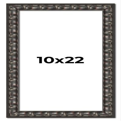 10x22 Frame Black-Brown Medieval Solid Wood Picture Frame | 1.5 Inch Moulding Width | Gotham Beveled Distressed Frame Complete with UV Acrylic, Foam Board Backing & Hanging Hardware