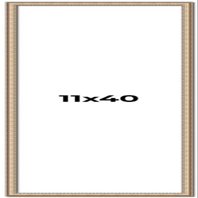 11x40 Frame Silver Real Wood Picture Frame Width 0.75 Inches | Interior Frame Depth 0.5 Inches | Liscio Argeto Traditional Photo Frame Complete with UV Acrylic, Foam Board Backing & Hanging Hardware