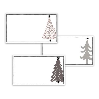 Santa Barbara Design Studio Holiday Placecards Boxed Paper Table Setting Name Cards, 36-Count, Christmas Village Trees