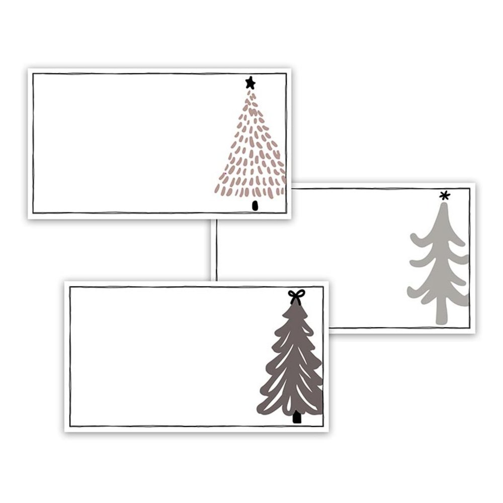 Santa Barbara Design Studio Holiday Placecards Boxed Paper Table Setting Name Cards, 36-Count, Christmas Village Trees
