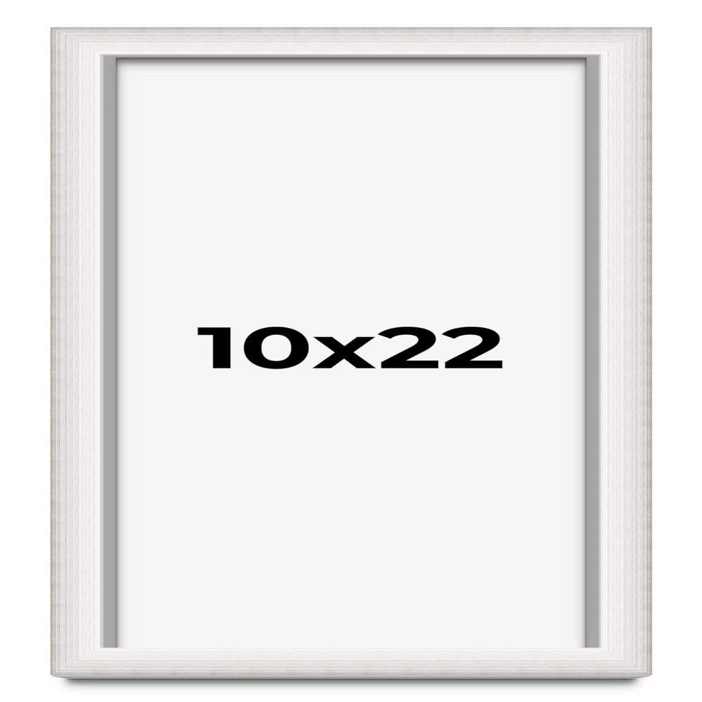 10x22 Shadow Box Silver Brushed Striped Display Frame | 1.625 Inches Deep | 1 Inch Moulding Width | Solid Wood | UV Resistant Acrylic Plexiglass, Acid Free Foamboard Backing and Hanging Hardware