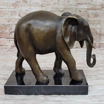 Majestic Bronze Elephant Sculpture - Symbol of Auspicious Fortune and Power Decor Gift Handmade Decor by Classy Bronze