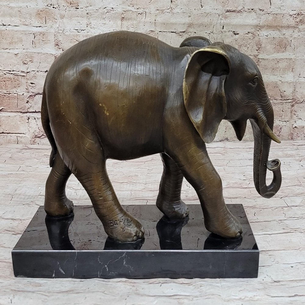 Majestic Bronze Elephant Sculpture - Symbol of Auspicious Fortune and Power Decor Gift Handmade Decor by Classy Bronze