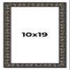 10x19 Frame Black-Brown Medieval Solid Wood Picture Frame | 1.5 Inch Moulding Width | Gotham Beveled Distressed Frame Complete with UV Acrylic, Foam Board Backing & Hanging Hardware view 1