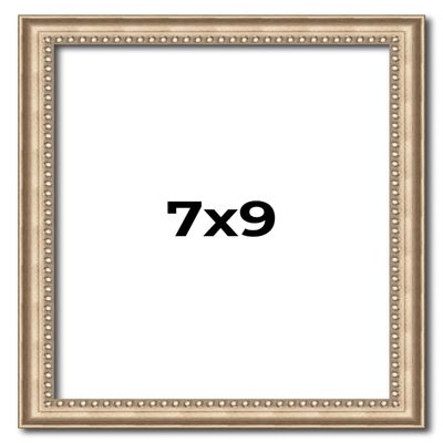 7x9 Frame Silver Real Wood Picture Frame Width 0.75 Inches | Interior Frame Depth 0.5 Inches | Liscio Argeto Traditional Photo Frame Complete with UV Acrylic, Foam Board Backing & Hanging Hardware
