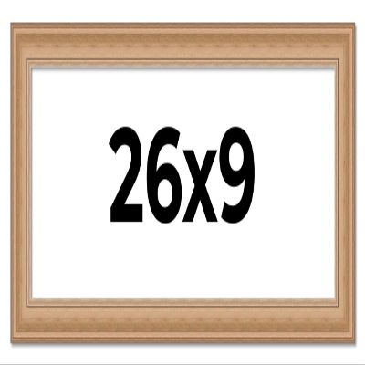 26x9 Frame Charleston Honey Brown Solid Wood Picture Frame Width 1.75 Inches | Interior Depth 0.5 Inches | Charleston Honey Frame Complete with UV Acrylic, Foam Board Backing & Hanging Hardware