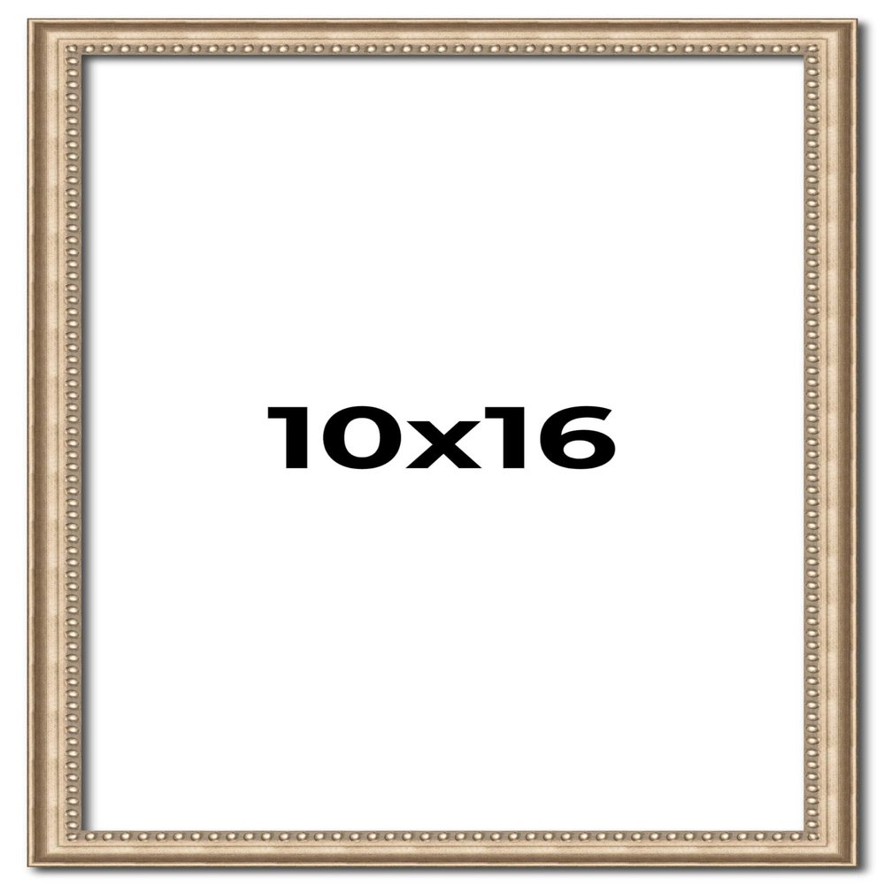 10x16 Frame Silver Real Wood Picture Frame Width 0.75 Inches | Interior Frame Depth 0.5 Inches | Liscio Argeto Traditional Photo Frame Complete with UV Acrylic, Foam Board Backing & Hanging Hardware