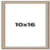10x16 Frame Silver Real Wood Picture Frame Width 0.75 Inches | Interior Frame Depth 0.5 Inches | Liscio Argeto Traditional Photo Frame Complete with UV Acrylic, Foam Board Backing & Hanging Hardware view 1