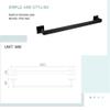 Matte Black Bathroom Accessories Hardware Set Towel Bar Rail Towel Rack Hook Soap Dish Toilet Brush Holder,Single Towel Bar view 3