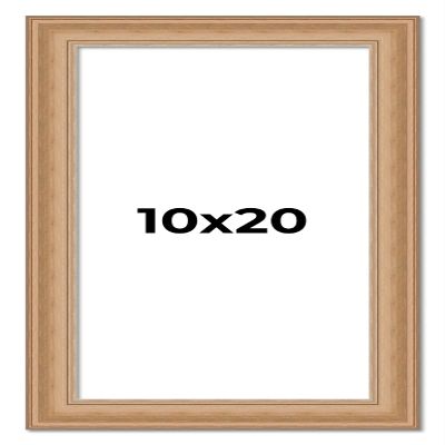 10x20 Frame Charleston Honey Brown Solid Wood Picture Frame Width 1.75 Inches | Interior Depth 0.5 Inches | Charleston Honey Frame Complete with UV Acrylic, Foam Board Backing & Hanging Hardware