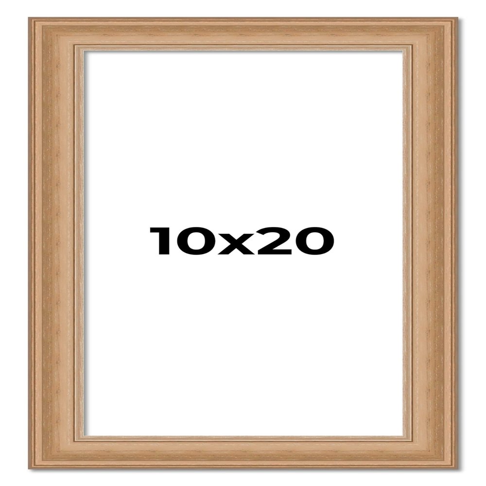 10x20 Frame Charleston Honey Brown Solid Wood Picture Frame Width 1.75 Inches | Interior Depth 0.5 Inches | Charleston Honey Frame Complete with UV Acrylic, Foam Board Backing & Hanging Hardware
